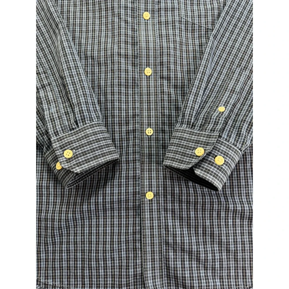 Banana Republic Non Iron‎ Classic Fit Shirt Mens L Blue Plaid Long Sleeve
